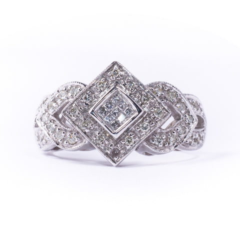 14K White 7.70 gms Diamond 0.70 Carats Diamond Ring