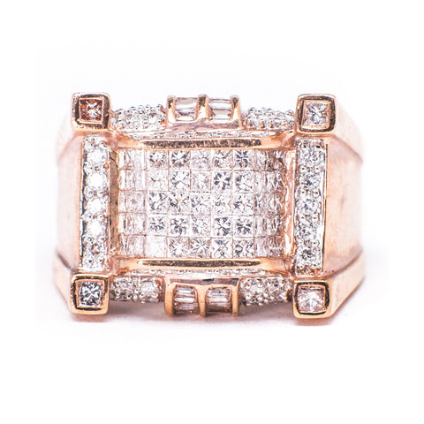 14K Pink 15.34 gms Diamond 0.50 Carats PR 1.75 Carats BG 0.20 Carats Diamond Ring