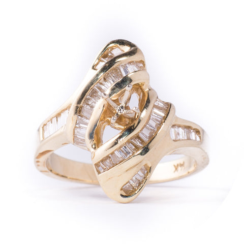 14K Yellow Gold 5.83 gms BG 0.75 Carats Diamond Wedding Ring