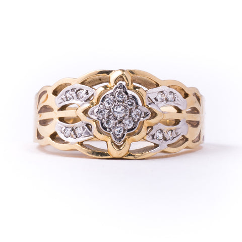 14K Yellow Gold 7.53 gms Diamond 0.15 Carats Wedding Ring