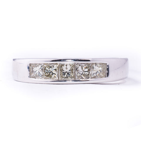 14K White 6.28 gms Diamond 1.10 Carats PR Stone Ring