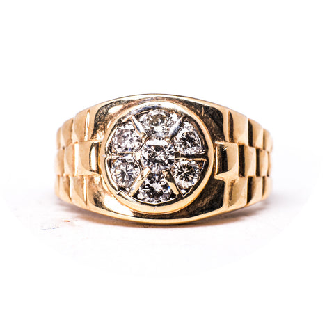 14K Yellow Gold 6.37 gms 0.55 Carats Diamond Stone Ring