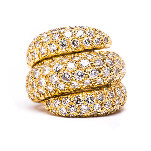 14K Yellow Gold 18.74 gms With 3.75 Carats Diamond Stone Ring