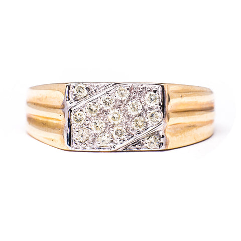 14K Yellow Gold 6.92 gms 0.31 Carats Diamond Stone Ring