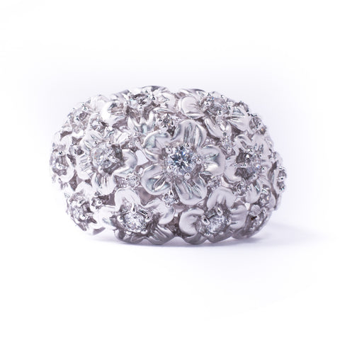 14K White 9.53 gms Diamond 1.00 Carats Stone Ring