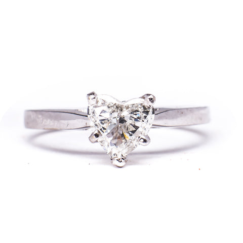 14K White 2.44 gms Diamond 1.00 Carats Engagement Ring